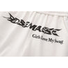 ROSEMAESE EMBROIDERED TRACK SHORTS-WHITE