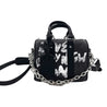 2ND CLOSET GRAFFITTIWASHED CANVAS CROSS BODY BAG-WASHED BLACK