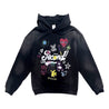 2ND CLOSET HAND DRAWINGS PRINTED WASHED HOODIES-WASHED BLACK