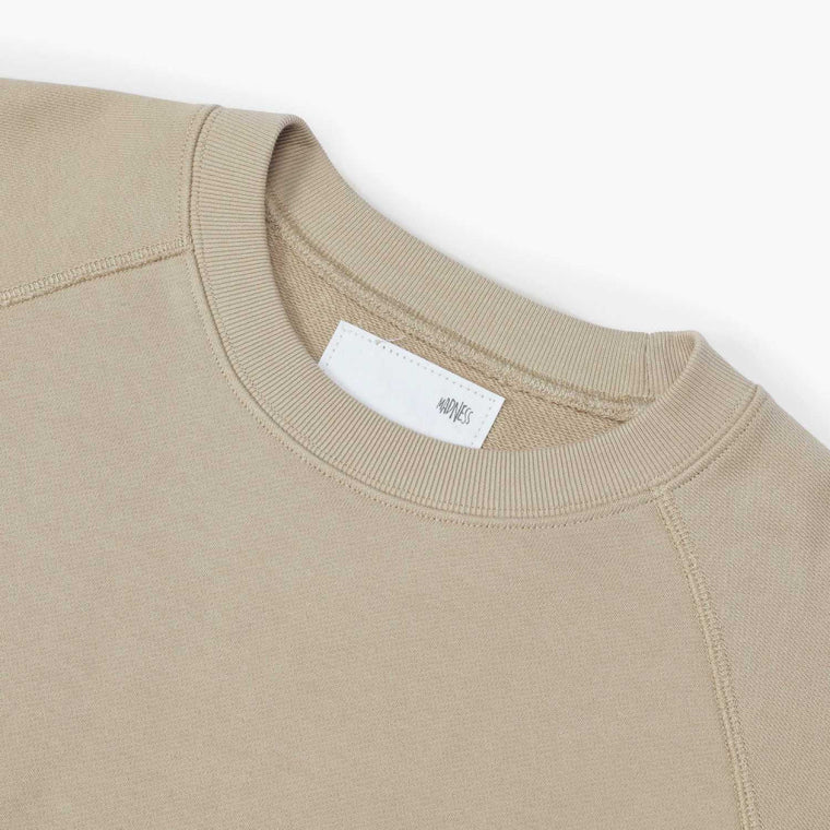 MADNESS HIGH COUNT RAGLAN LABEL SWEATSHIRT-BEIGE