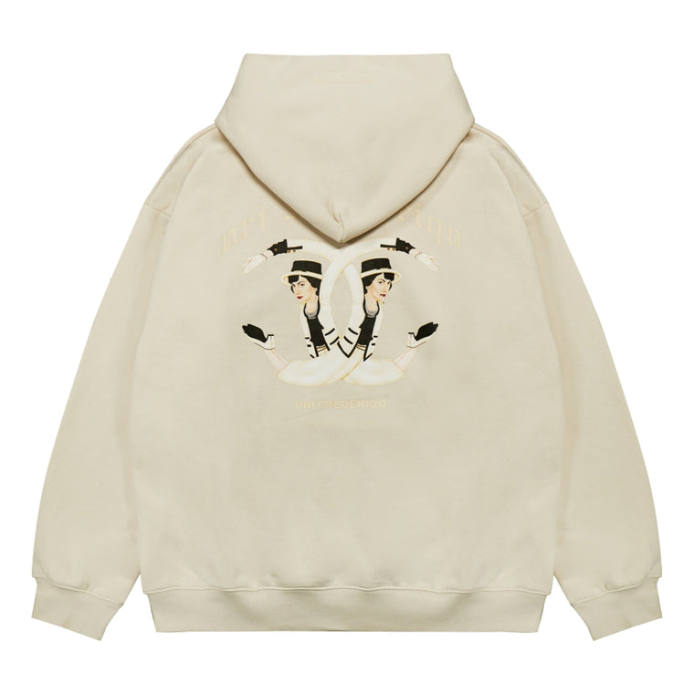 ORI FREDERIQO HOODED FLEECE SWEATSHIRT-KHAKI