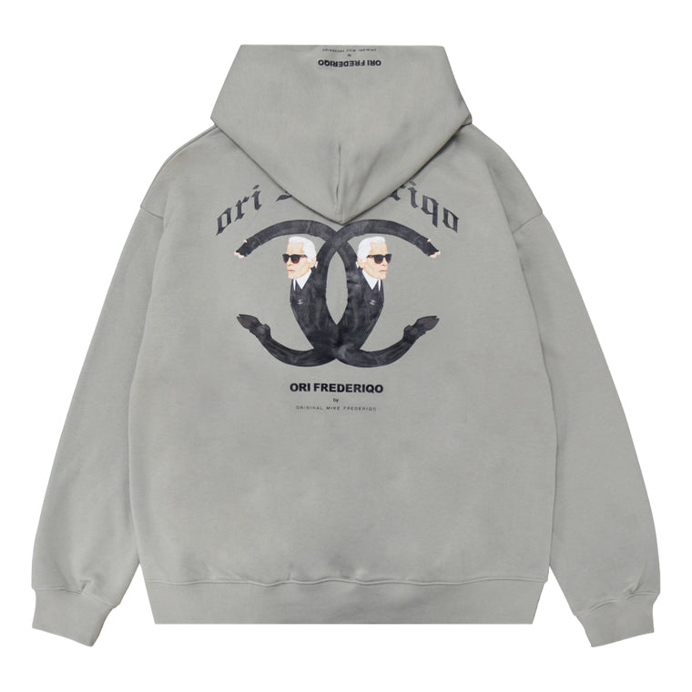 ORI FREDERIQO HOODED FLEECE SWEATSHIRT-GREY