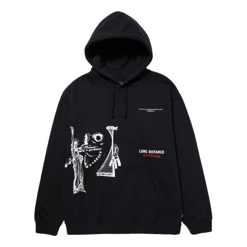 HUF HUF X ALLTIMERS COAST 2 COAST PULLOVER HOODIE-BLACK - Popcorn Store