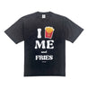 2ND CLOSET I LOVE ME & FRIESPRINT T-SHIRT-WASHED BLACK