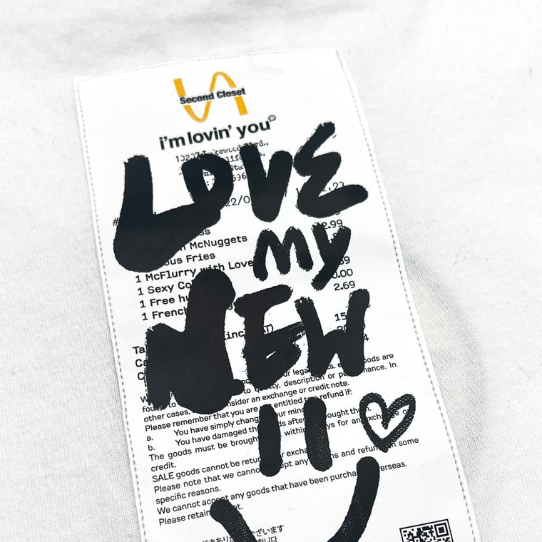 2ND CLOSET I LOVE ME & FRIESPRINT T-SHIRT-WHITE