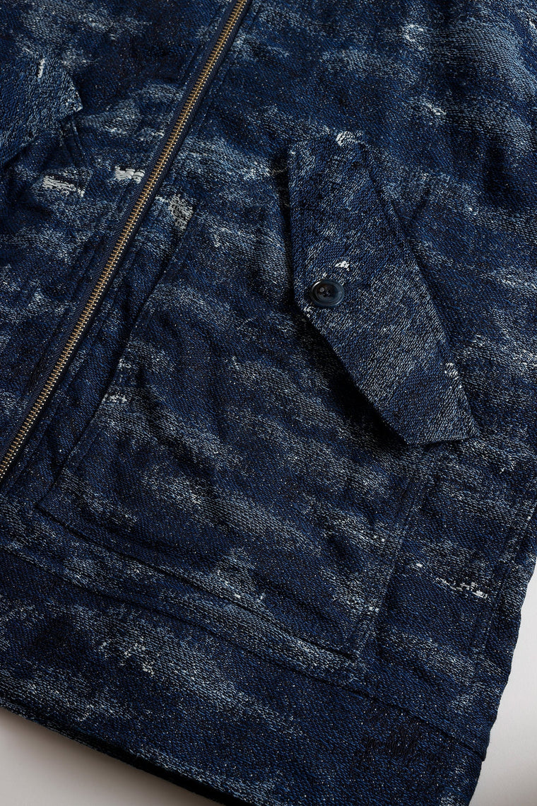 FUNDAMENTAL JACQUARD DENIM BLOUSON RINSE-INDIGO