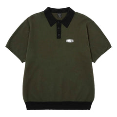 HUF JP FLOWER S/S KNIT POLO-BLACK