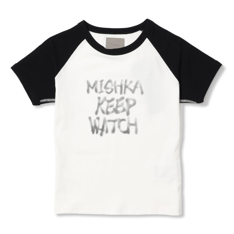 MISHKA W KEEP WATCHPRINTED T-SHIRT-BLACK