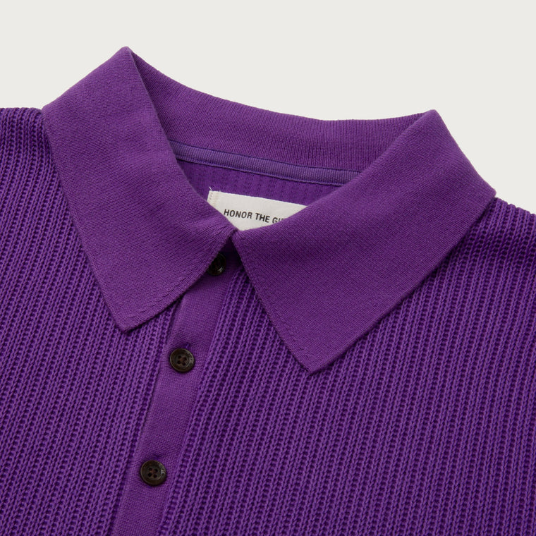 HONOR THE GIFT KNIT POLO SHIRT-PURPLE