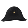 SWIRLED WORLD LOGO BUCKET HAT-BLACK