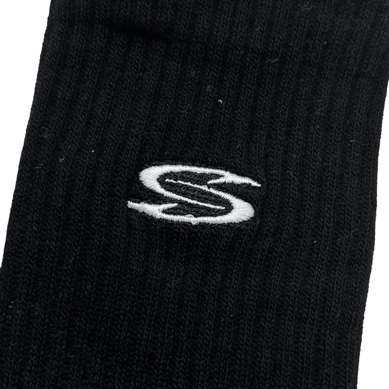 2ND CLOSET LOGO EMBROIDERY SOCKS-BLACK