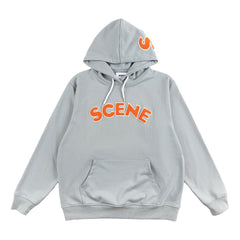 SCENE BY ICE FIRE LOGO HOODIE-GREY/ORANGE