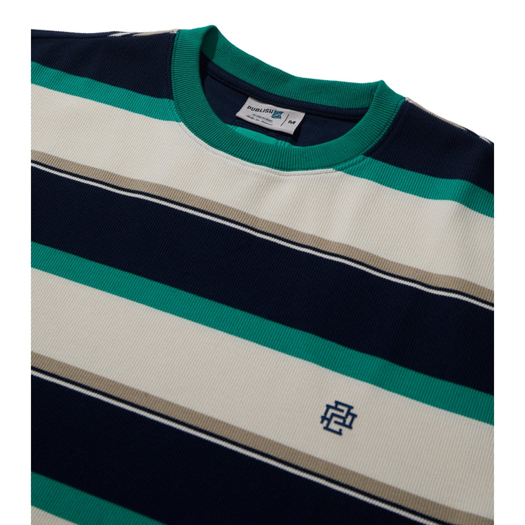 PUBLISH LOGO STRIPES TEE-GREEN