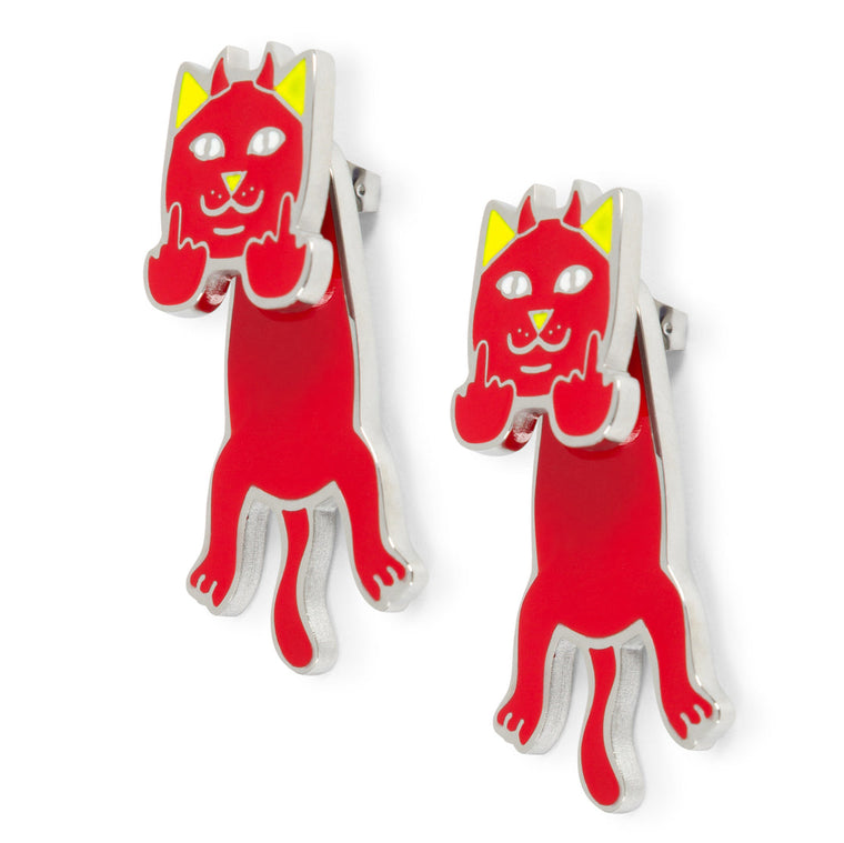 RIPNDIP LORD DEVIL EARRINGS-RED