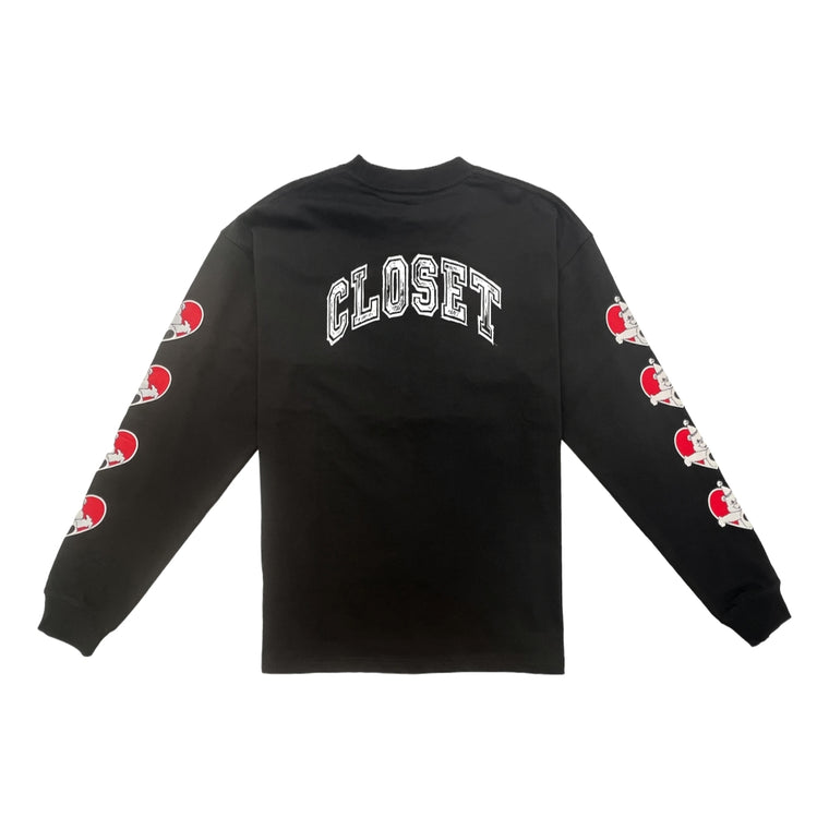 2ND CLOSET "LOVE BEARS" PRINTED L/S T-SHIRT-BLACK