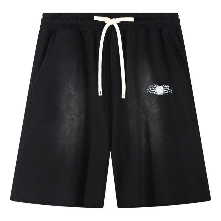 LVXWA LOGO WASHED SHORTS-BLACK