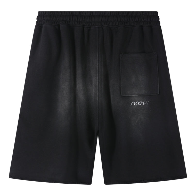 LVXWA LOGO WASHED SHORTS-BLACK