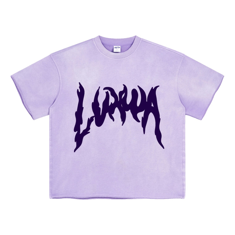 LVXWA WASHED PRINTED TEE-PURPLE