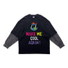 2ND CLOSET MAKE ME COOL AGAIN DENIM SLEEVES CREW-BLACK