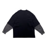 2ND CLOSET MAKE ME COOL AGAIN DENIM SLEEVES CREW-BLACK