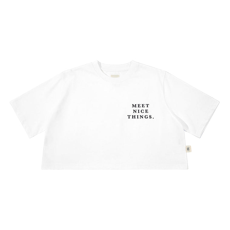 A[S]USL MEET NICE THINGS CROP TEE-WHITE