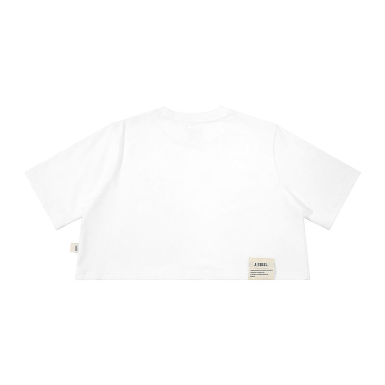 A[S]USL MEET NICE THINGS CROP TEE-WHITE