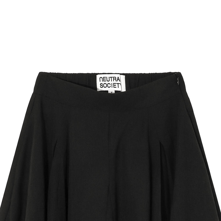 NEUTRAL SOCIETY MIDI SKIRT-BLACK