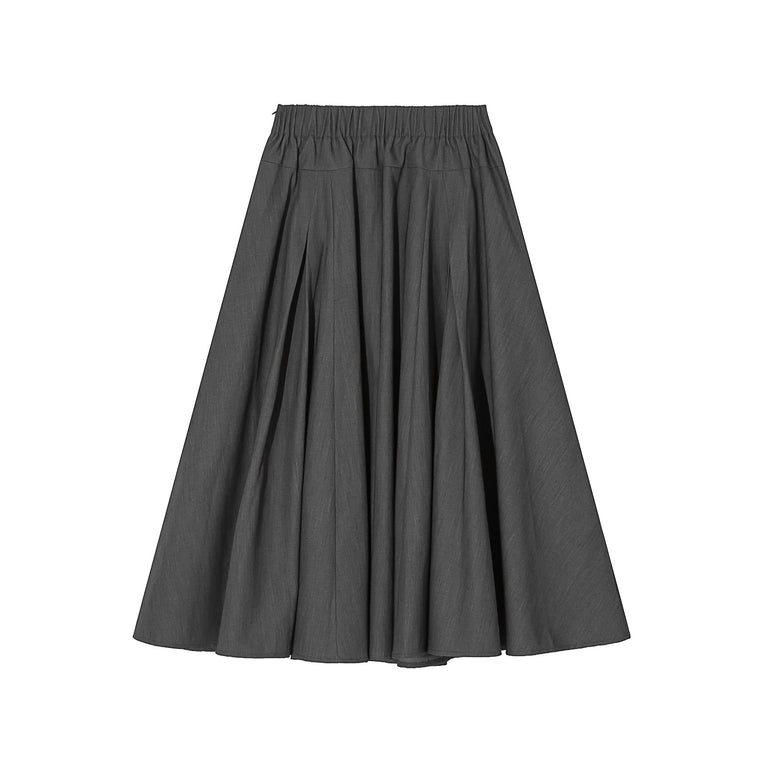 NEUTRAL SOCIETY MIDI SKIRT-HEATHER GREY