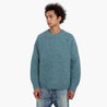 MADNESS MOHAIR CREW KNIT COZY PULLOVER-BLUE