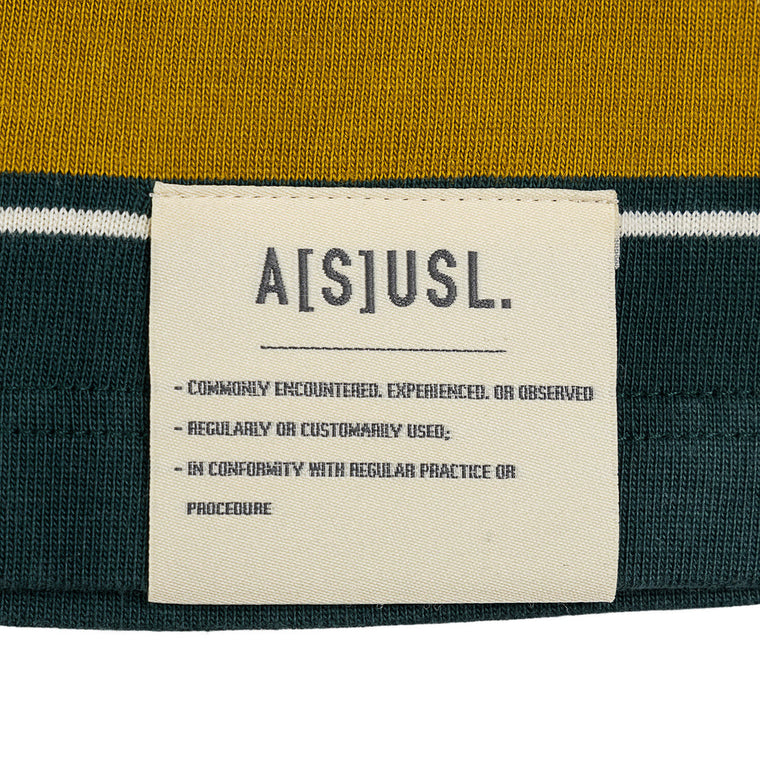 A[S]USL MULTI COLOR BORDER L/S TEE-DARK GREEN