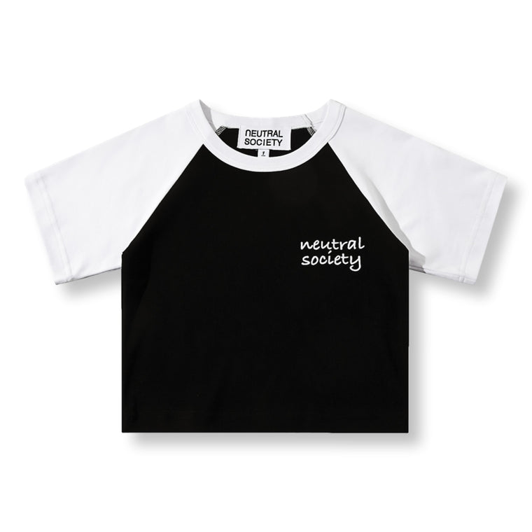 NEUTRAL SOCIETY NS LOGO MINI ROGLAN TEE-BLACK