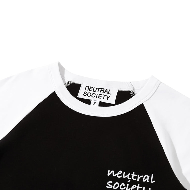 NEUTRAL SOCIETY NS LOGO MINI ROGLAN TEE-BLACK