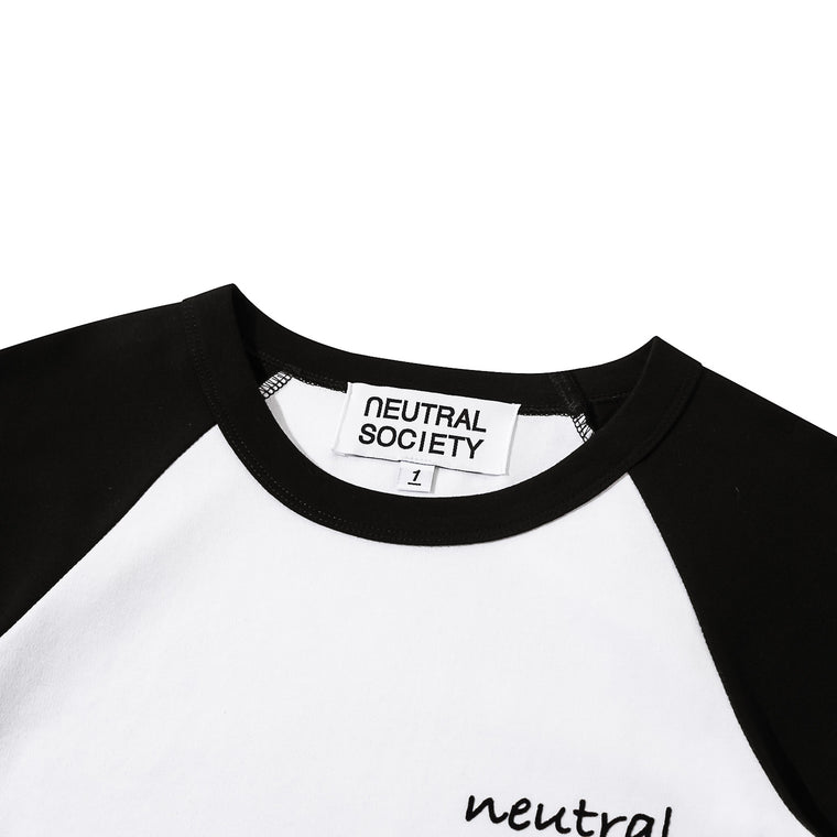 NEUTRAL SOCIETY NS LOGO MINI ROGLAN TEE-WHITE