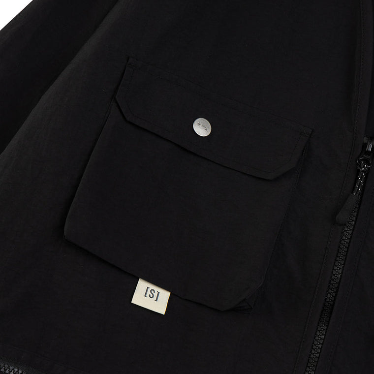 A[S]USL NYLON ZIPPER POCKET JACKET-BLACK