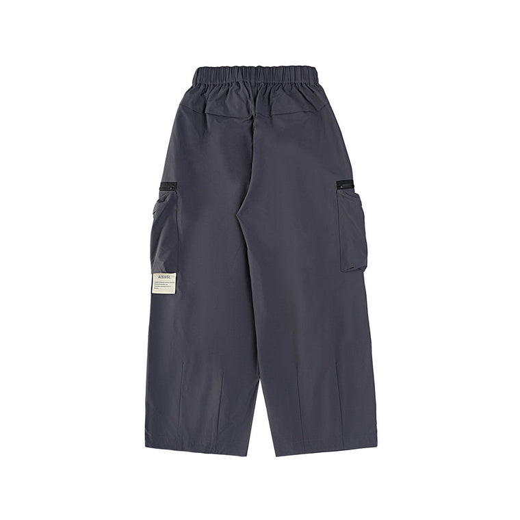 A[S]USL NYLON ZIPPER POCKET PANTS-CHARCOAL