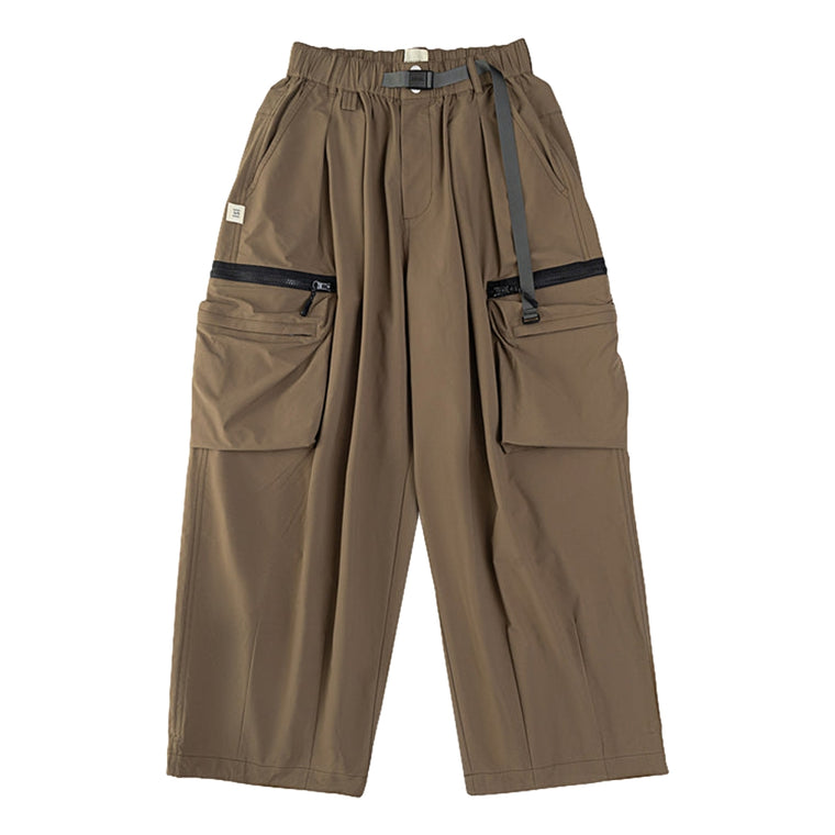 A[S]USL NYLON ZIPPER POCKET PANTS-MOKA