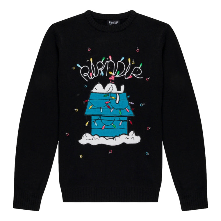 RIPNDIP NERM CHRISTMAS LIGHT UP KNIT SWEATER-BLACK