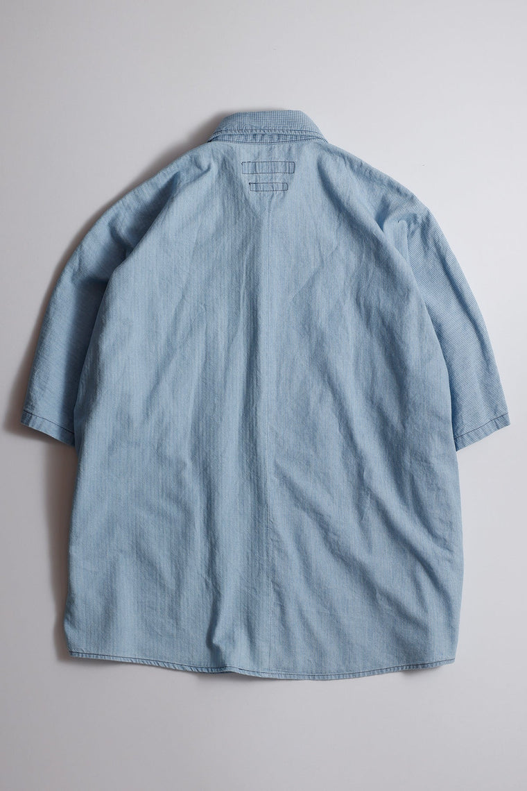 FUNDAMENTAL OBI S/S SHIRT 3YR WASH-INDIGO