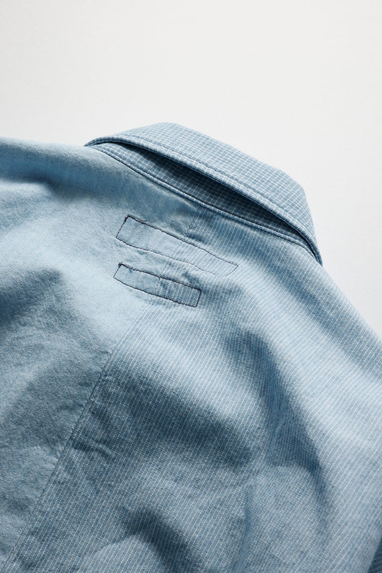 FUNDAMENTAL OBI S/S SHIRT 3YR WASH-INDIGO