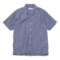 NONNATIVE OFFICER S/S SHIRT COTTON BROAD LONDON STRIPE-NAVY