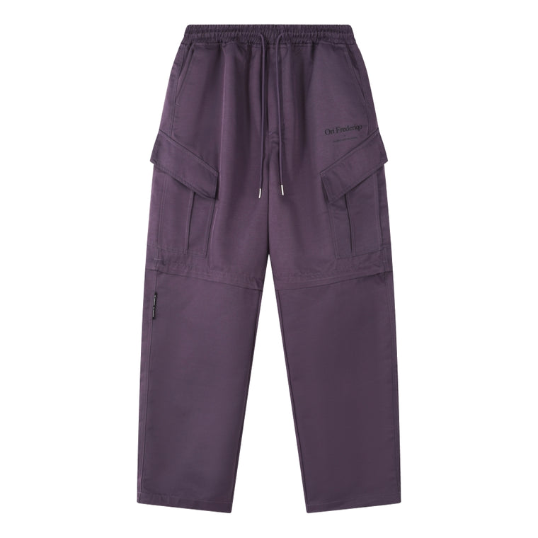 ORI FREDERIQO OF LETTER DETACHABLE CARGO PANTS-PURPLE