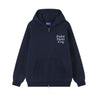 ORI FREDERIQO WASHED ZIP UP HOODED SWEATSHIRT-BLUE