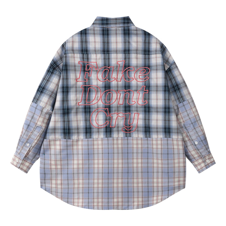 ORI FREDERIQO OF PATCHWORK SHIRT-BLUE