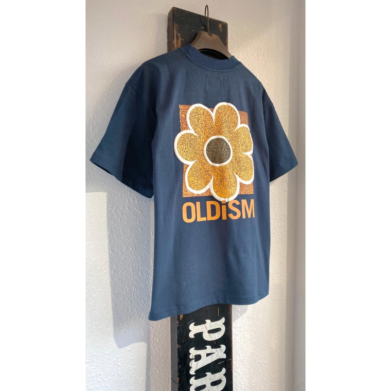 OLDISM OLD/SM® OVERSIZE EMBROIDERY CRACK SUNFLOWER TEE-NAVY