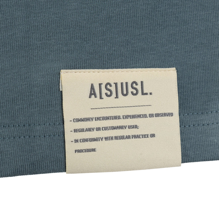 A[S]USL PATCHWORK L/S POLO SHIRT-SLATE