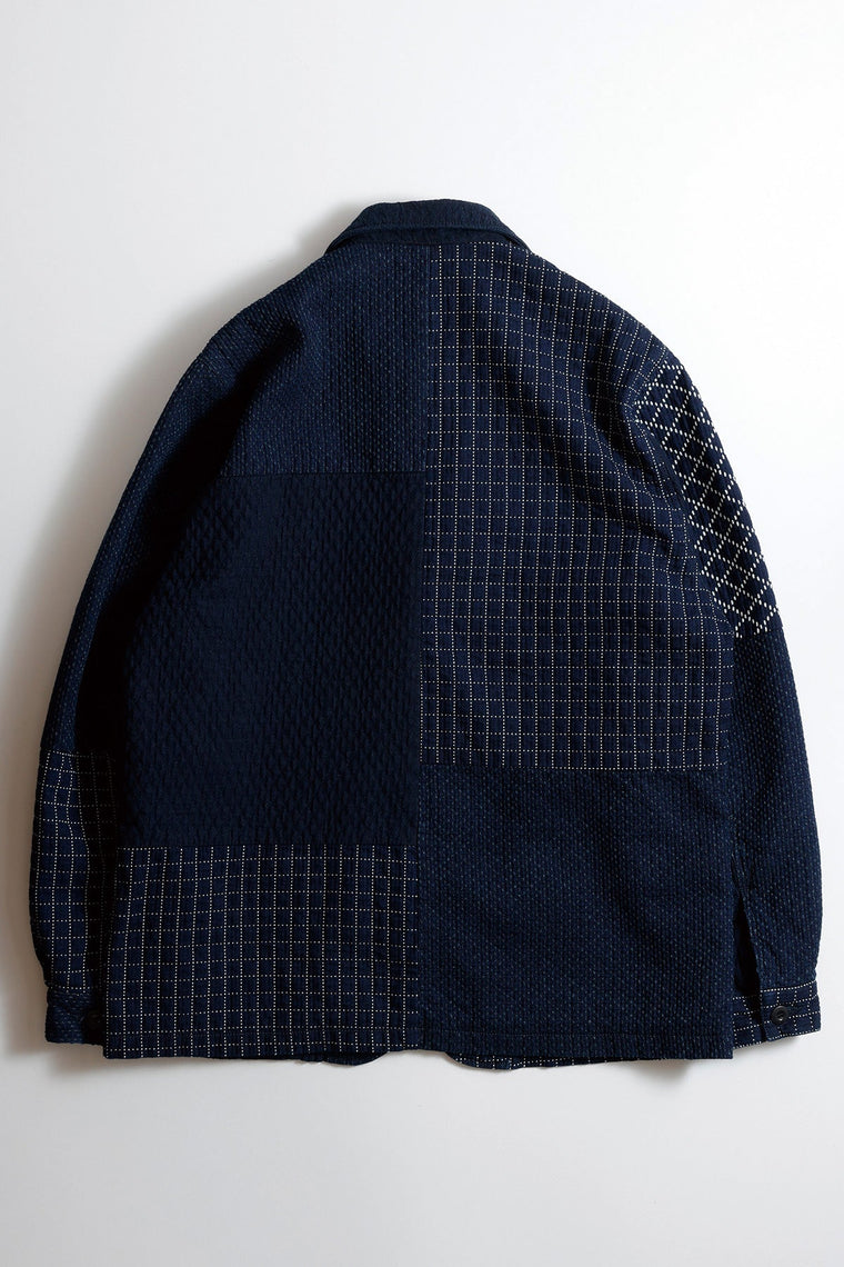 FUNDAMENTAL PATCHWORK SPORT JACKET RINSE-INDIGO