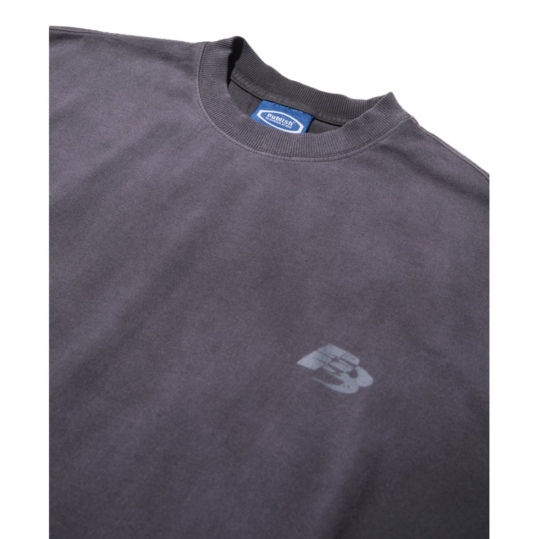 PUBLISH PB RACING CREW LOGO WASHED L/S TEE-GREY