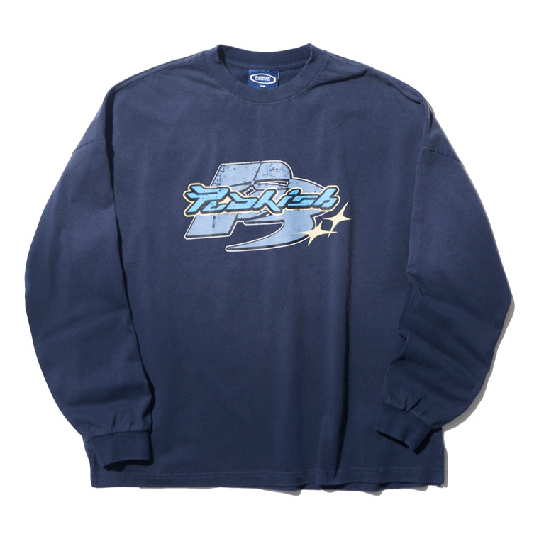 PUBLISH PB RACING WASHED L/S TEE-NAVY