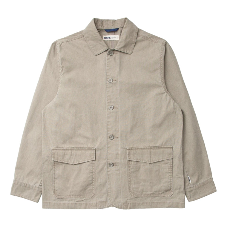 SCENE BY ICE FIRE PIGMENT CANVAS JACKET-KHAKI