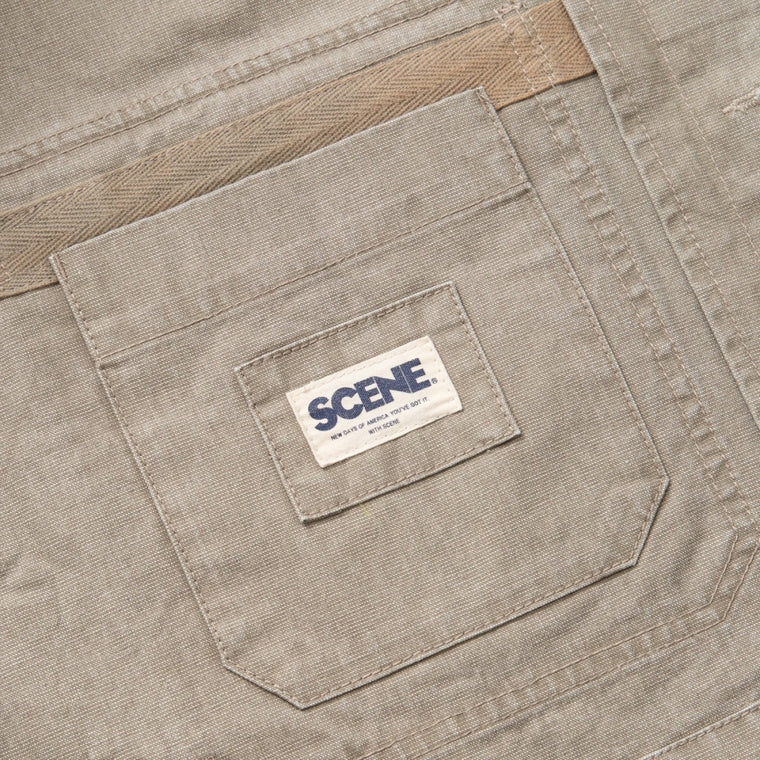 SCENE BY ICE FIRE PIGMENT CANVAS JACKET-KHAKI